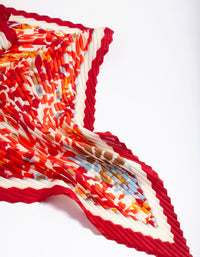 Red Pleated Fabric Bandana Hair Scarf - link has visual effect only
