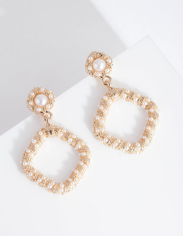 Mini Pearl Wrap Drop Earrings