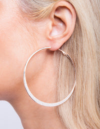 Large Rose Gold Glitter Edge Hoop Earrings - link has visual effect only