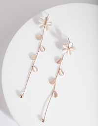 Rose Gold Flower Vine Drop Earrings - link has visual effect only