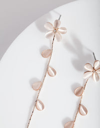 Rose Gold Flower Vine Drop Earrings - link has visual effect only
