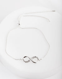 Silver Diamond Simulant Infinity Toggle Bracelet - link has visual effect only