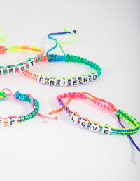 Kids Multi Coloured BFF Macrame Bracelet 4-Pack - link has visual effect only