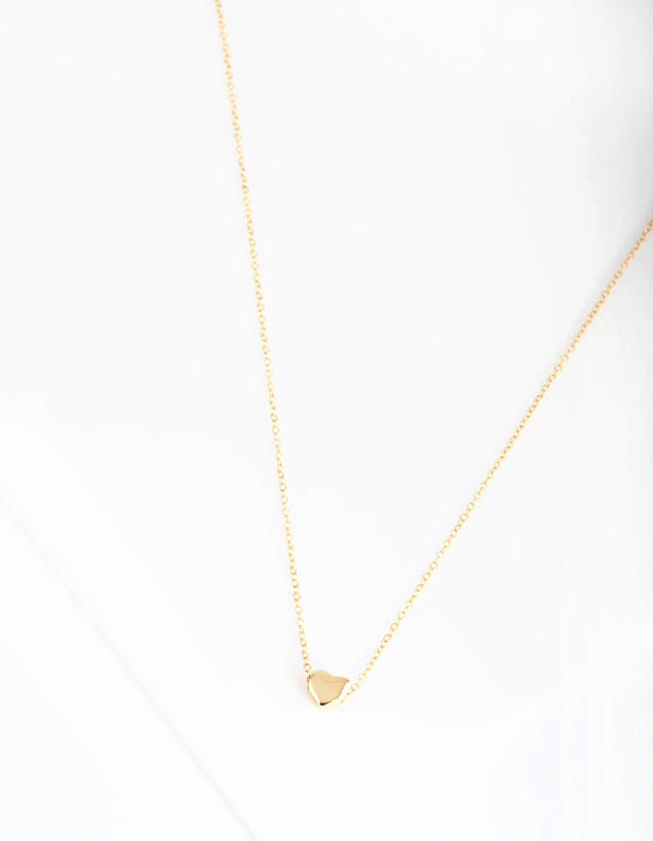 Gold Plated Sterling Silver Micro Heart Necklace