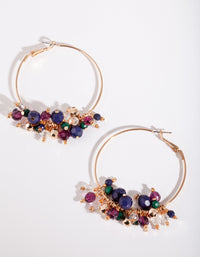 Large Midnight Coloured Beaded Hoop Earrings - link has visual effect only