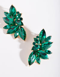 Green Marquise Statement Stud Earrings - link has visual effect only