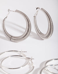 Silver Thick Hoop Pack - link has visual effect only