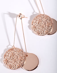 Rose Gold Double Disc Drop Earrings - link has visual effect only
