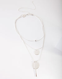Silver 3 Row Bead Necklace - link has visual effect only