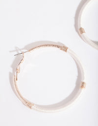 Rose Gold White Thread Wrap Hoop - link has visual effect only