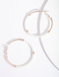 Rose Gold White Thread Wrap Hoop - link has visual effect only