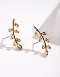 Gold Mini Leaf Stud Earrings - link has visual effect only