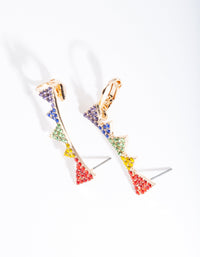 Gold Rainbow Diamante Triangle Cuff Earrings - link has visual effect only