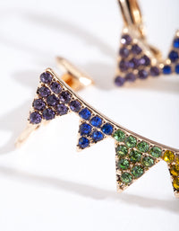 Gold Rainbow Diamante Triangle Cuff Earrings - link has visual effect only