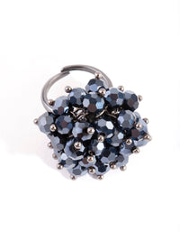 Navy Gem Cluster Ring - link has visual effect only