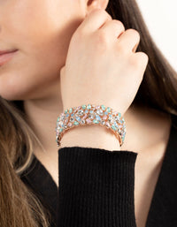 Rose Gold Cluster Stone Stretch Bangle - link has visual effect only