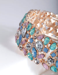 Rose Gold Cluster Stone Stretch Bangle - link has visual effect only
