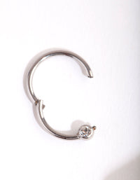 Rhodium Diamante Belly Clicker Ring - link has visual effect only