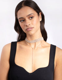 Gold Diamante Statement Y Neck Choker - link has visual effect only