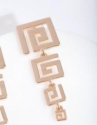Gold Graduating Geometric Square Earrings - link has visual effect only