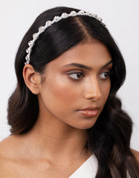 Silver Thread Wrapped Diamante Headband - link has visual effect only
