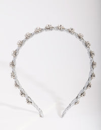 Silver Thread Wrapped Diamante Headband - link has visual effect only