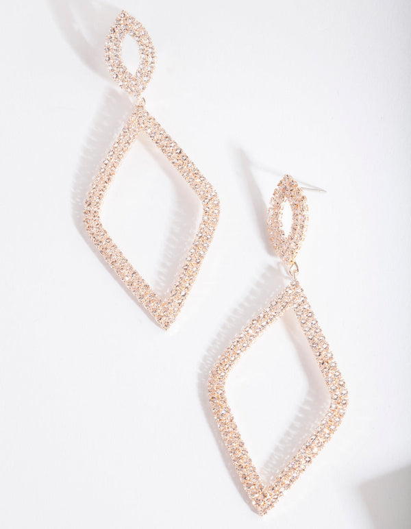 Rose Gold Diamante Earrings