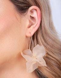 Rose Gold Frosted Flower Drop Earrings - link has visual effect only