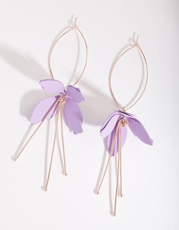 Lilac Flower Drop Earrings