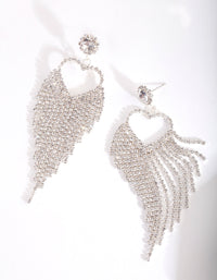 Silver Cupchain Heart Drop Earring - link has visual effect only