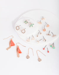 Rose Gold Pink Tassel Earring 12-Pack - link has visual effect only