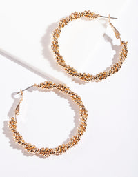 Gold Textured Coil Hoop Earrings - link has visual effect only