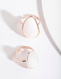 Rose Gold Pink Stone Ring Stack - link has visual effect only