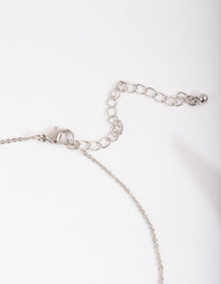 Diamond Simulant Double Row Baguette Necklace - link has visual effect only