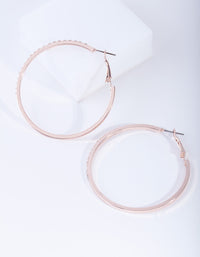 Rose Gold Small Diamond Hoop Earrings - link has visual effect only
