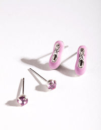 Silver Ballet Diamante Earring Pack - link has visual effect only