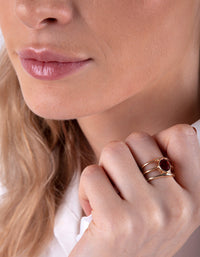 Gold Triple Band Diamante Ring - link has visual effect only