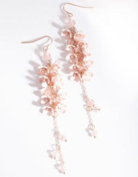 Rose Gold Pink Flower Cluster Drop Earrings - link has visual effect only