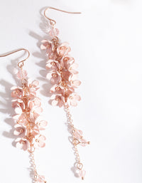 Rose Gold Pink Flower Cluster Drop Earrings - link has visual effect only
