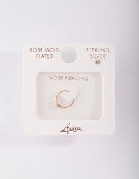 Rose Gold Plated Sterling Silver Diamante Nose Ring - link has visual effect only