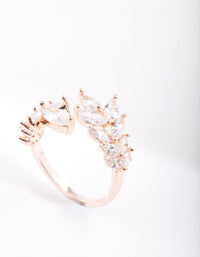 Rose Gold Cubic Zirconia Navette Wrap Ring - link has visual effect only