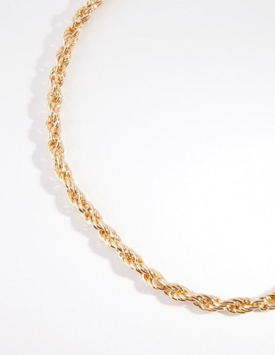 Gold Plated 40cm Rope Chain Necklace