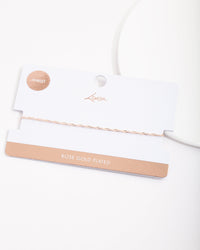 Rose Gold Plated Fine Twist Chain Anklet - link has visual effect only