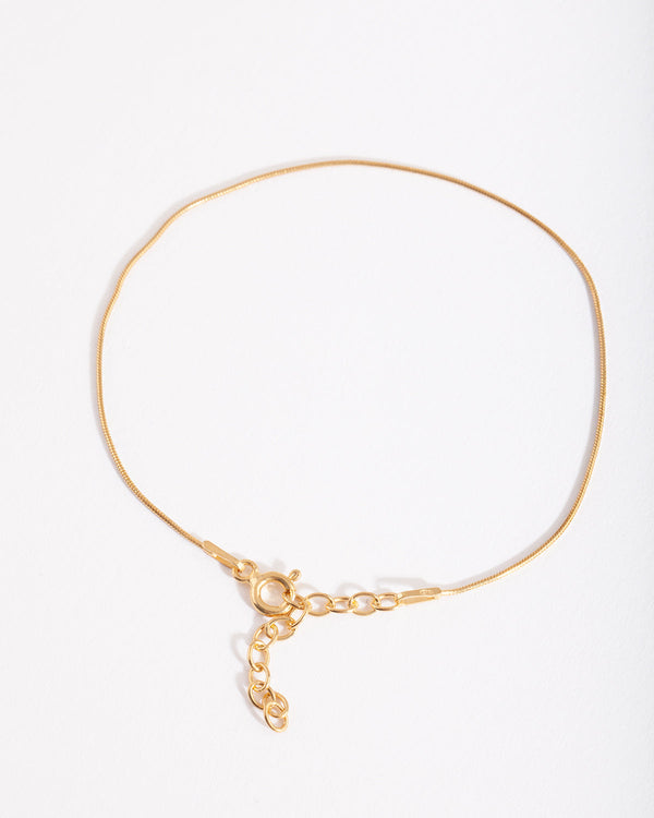 Gold Plated Sterling Silver Snake Chain Bracelet