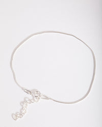 Sterling Silver Fine Snake Chain Bracelet - link has visual effect only