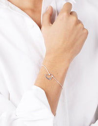 Sterling Silver Open Heart Bracelet - link has visual effect only