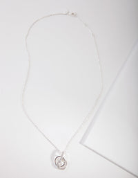 Silver Diamond Simulant Circle Necklace - link has visual effect only