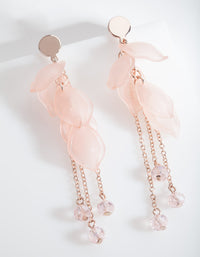 Pink Petal Chain Drop Earrings - link has visual effect only