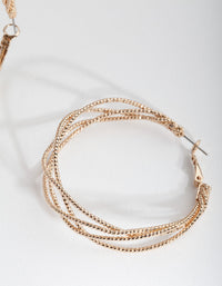 Gold Crossover Multi Hoop Earrings - link has visual effect only