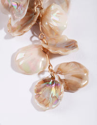 Gold Reflective Petal Drop Earrings - link has visual effect only